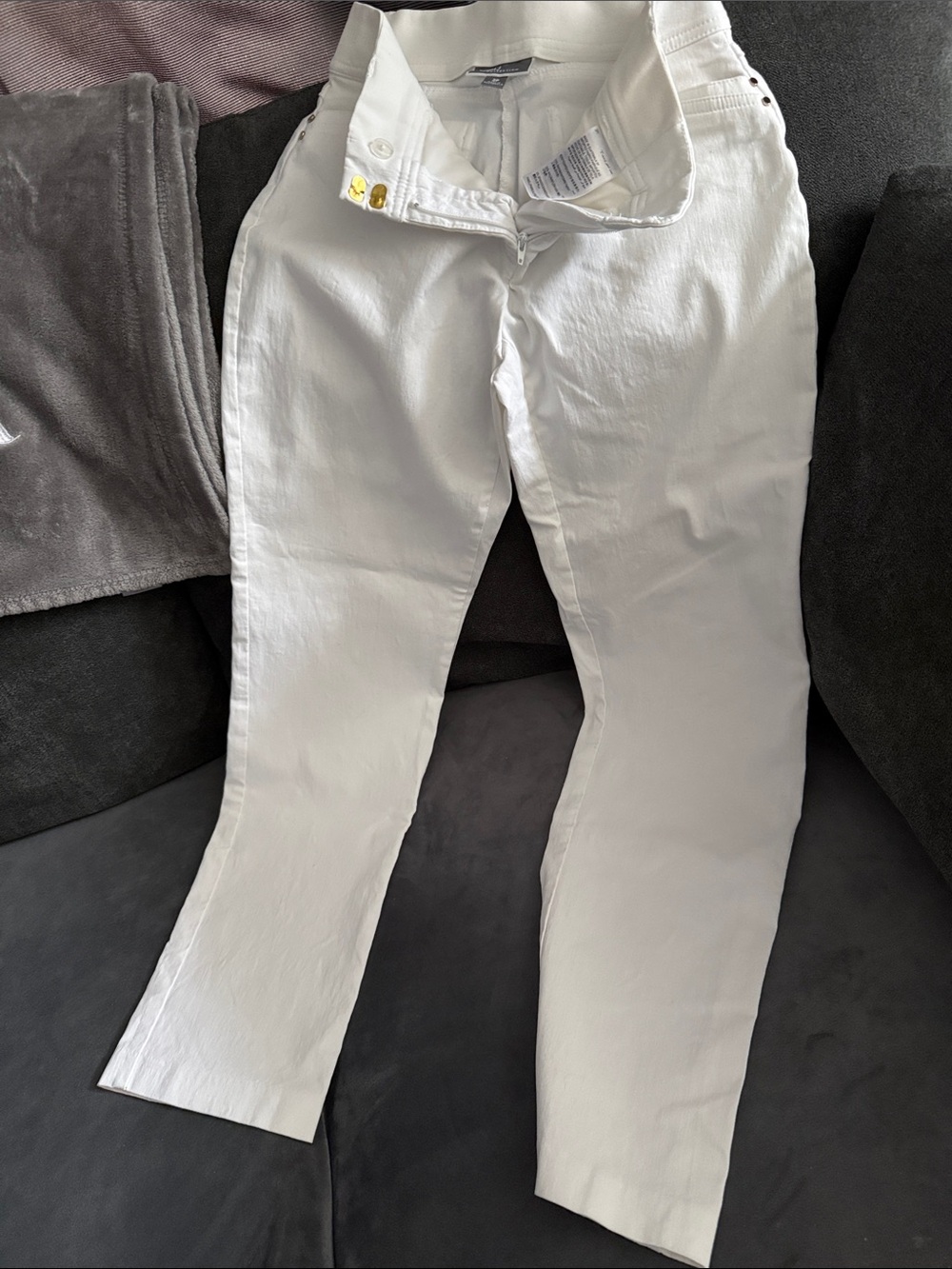 JM Collection White Women's Stretch Chinos